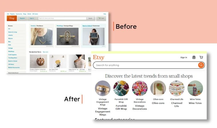 Etsy before and after image