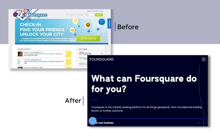 Foursquare before and after image