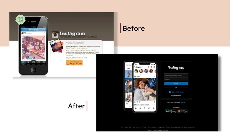 Instagram before and after image